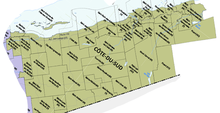 carte circonscription Côte-du-Sud
