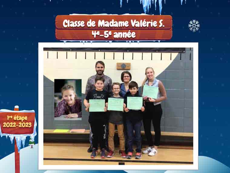 classe de 4e-5e année de madame Valérie Savoie