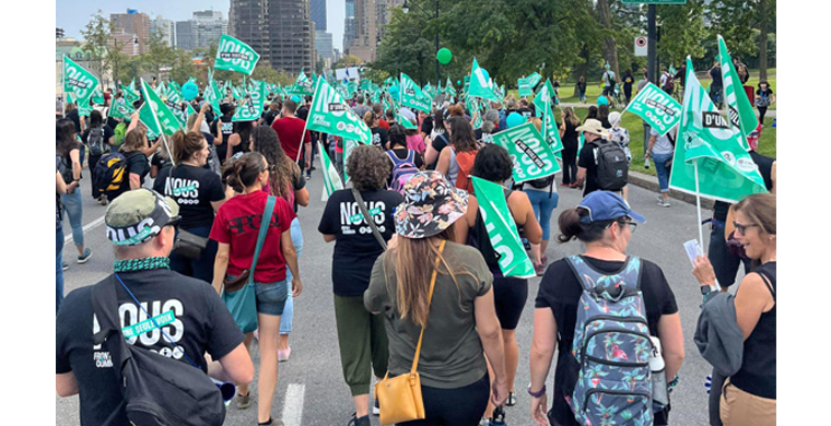 Le SPPÉCA-CSQ fait partie du Front commun présent à la manifestation de Montréal