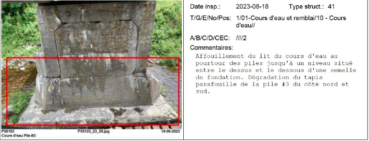 Pont Rivart - Rapport du MTQ - 18 août 2023